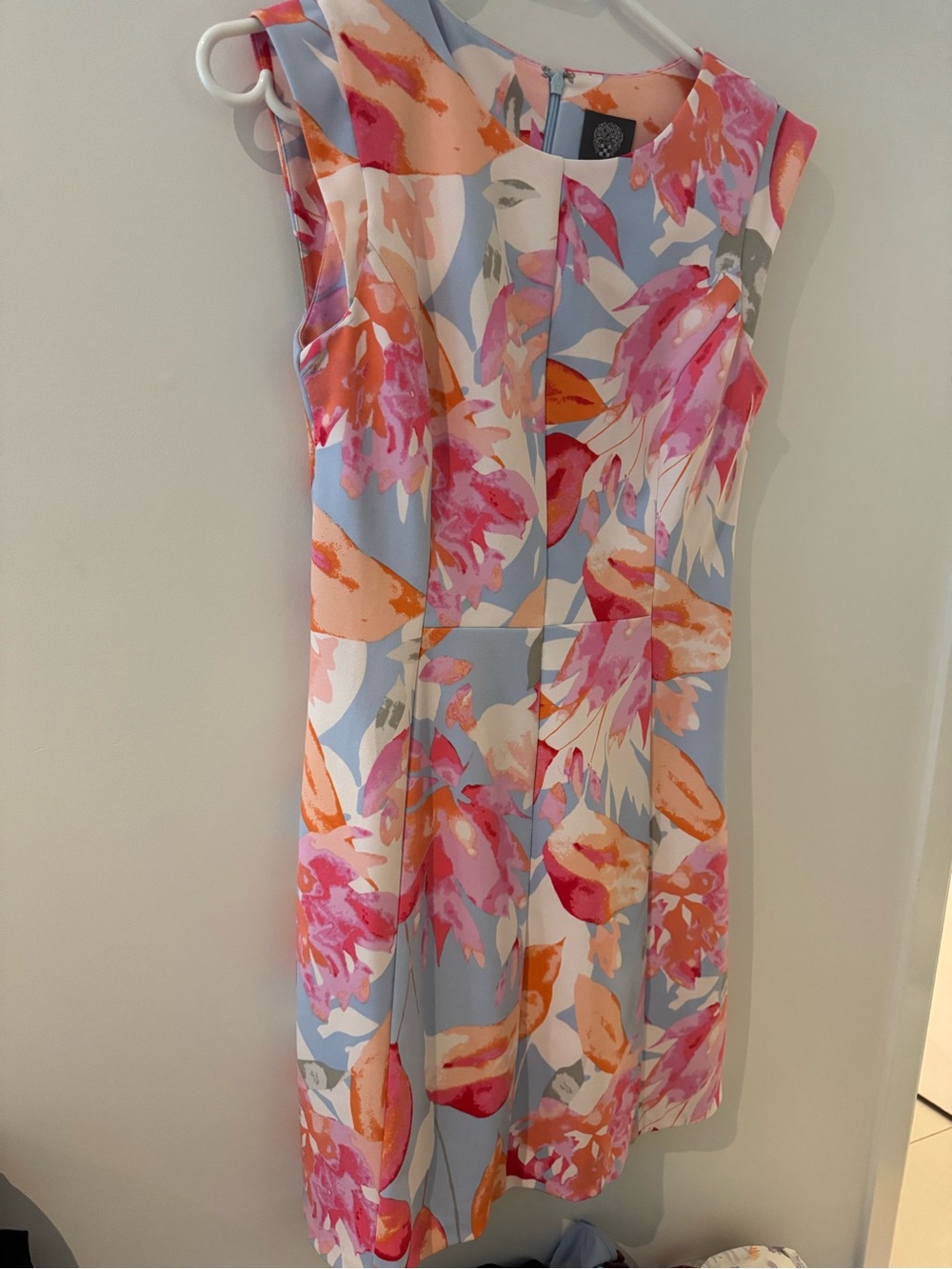 Vince Camuto Floral Sleeveless Sheath Dress - Pink & Blue